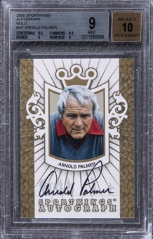 2008 SportKings Autograph Gold #AP Arnold Palmer Signed Card – BGS MINT 9/BGS 10